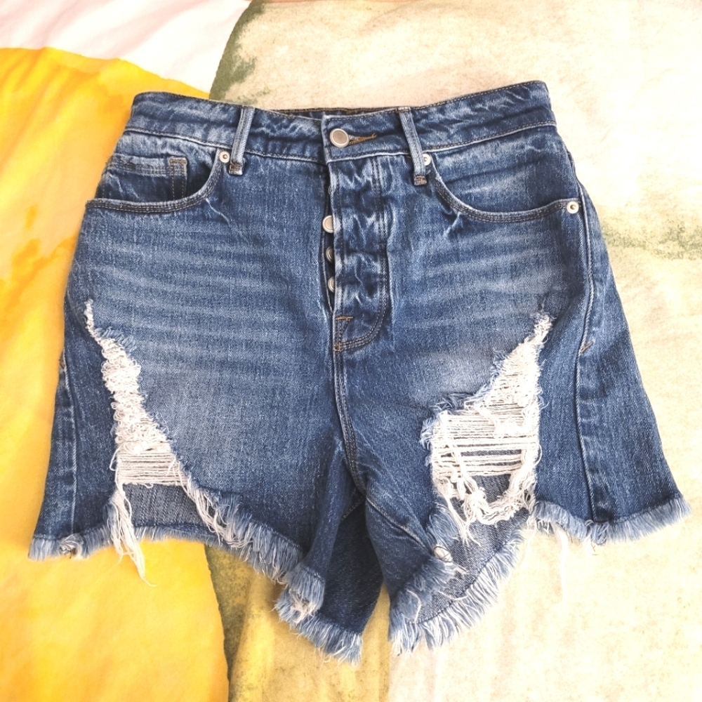 GOOD AMERICAN Distressed Denim Women Shorts size 2/26